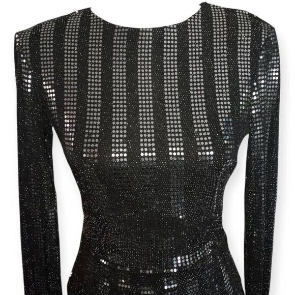 PRIVY BLACK & SILVER MINI DRESS SZ.S EUC. - Picture 7 of 13